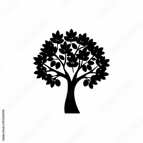 creative Silhouette simple Ficus (Fig Tree) Vector Illustration