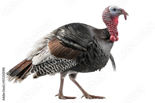 Isolated turkey bird on transparent background in high resolution PNG style for digital cutout