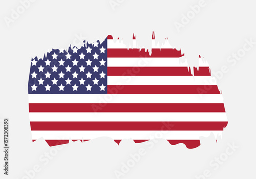 Pincelada con la bandera de estados unidos de américa