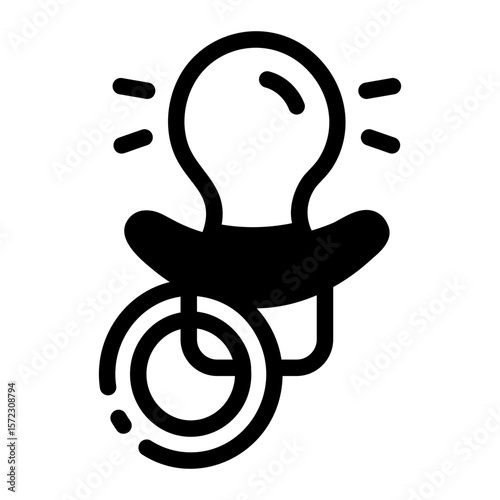 vA glyph style icon showing baby pacifier
