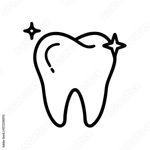 Sparkling Tooth Icon: Dental Health, Whitening & Oral Care