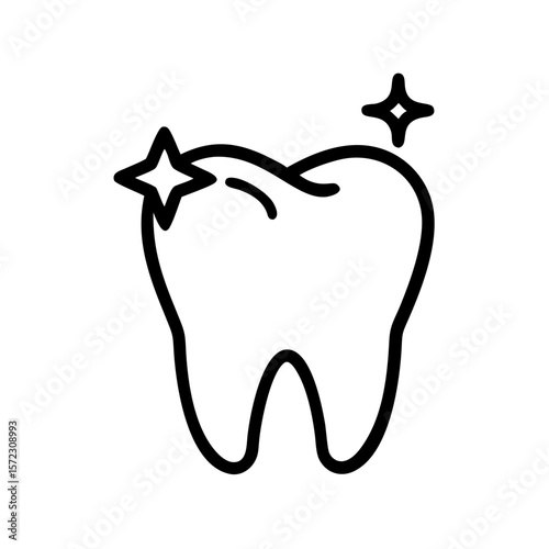 Sparkling Tooth Icon: Dental Health, Whitening & Oral Care