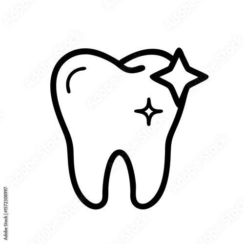 Sparkling Tooth Icon: Dental Health, Whitening & Oral Care