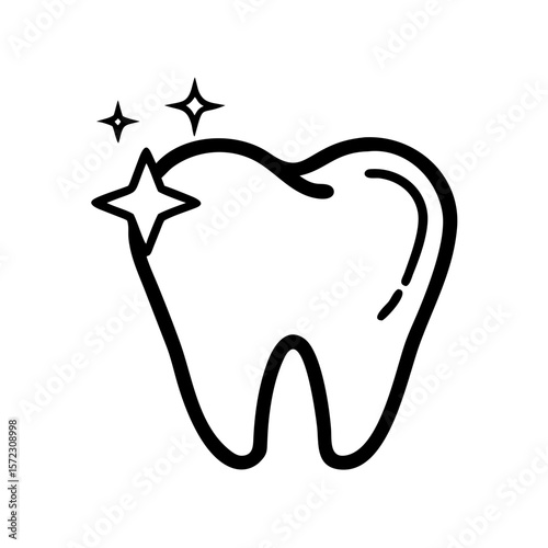Sparkling Tooth Icon: Dental Health, Whitening & Oral Care