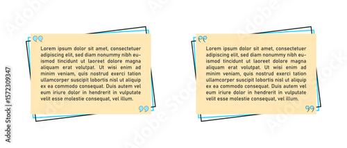 Quote message frame note comment speech bubbles with quote marks inverted comma texting quote box page paper creative vector illustration