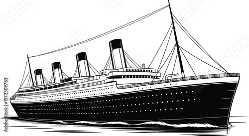 Titanic A Majestic Ocean Liner Illustration - History's Iconic Ship