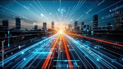 Fiber optic cables bring internet to cities.