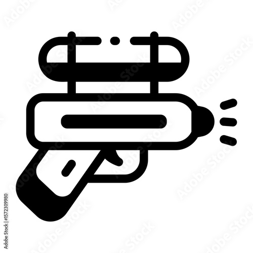 A filled style icon depicting water gun
