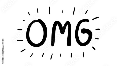 Hand Drawn OMG Expression Doodle Animation
