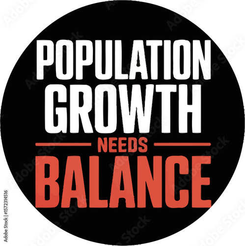 Population growth needs balance concept illustration for sustainability and ecological balance 100