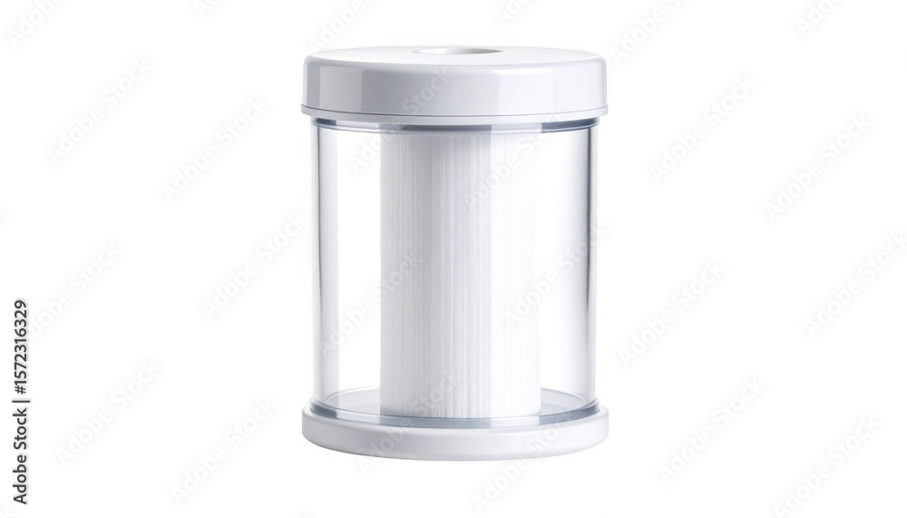 White cylindrical container for storage isolated on transparent background White cylindrical container for storage isolated on transparent background