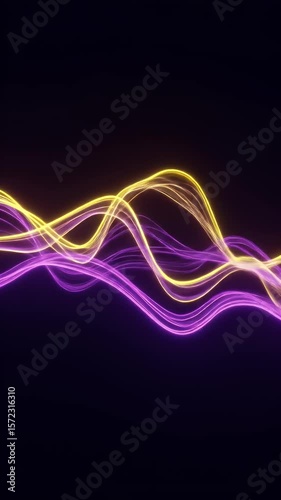 Wallpaper Mural Abstract Background Motion Gold Purple Glowing Wavy Dynamic Energy Torontodigital.ca