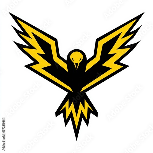 Dynamic Black and Yellow Eagle Logo Design for Creative Projects