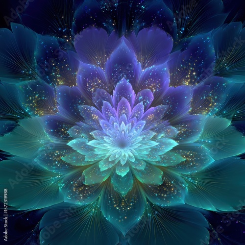 Ethereal Floral Design with Vibrant Colors and Luminescent Effects