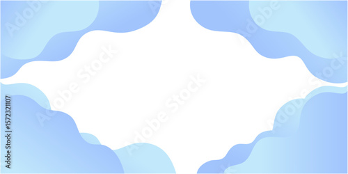 雲形の水色のグラデーションの背景イラスト