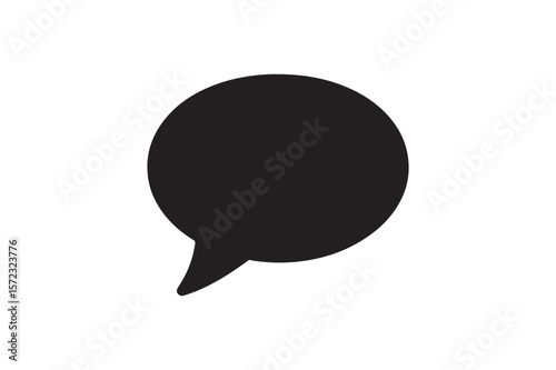 Chat Bubble Sign icon silhouette vector with white background