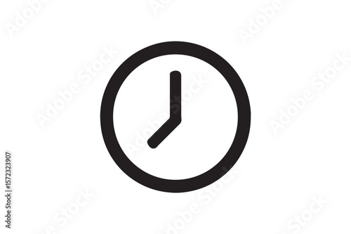 Clock Time icon silhouette vector with white background