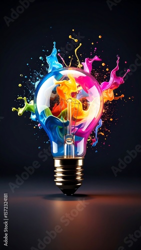Light bulb floating symbolizing innovation and breakthrough strategy.
