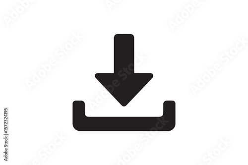 Download Arrow Element icon silhouette vector with white background