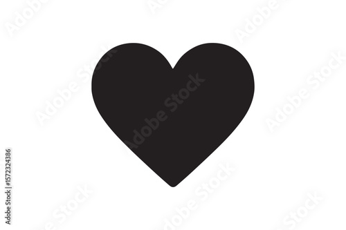 Heart Like icon silhouette vector with white background