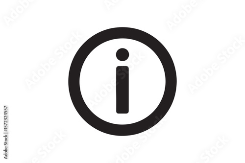 Info Circle Symbol icon silhouette vector with white background