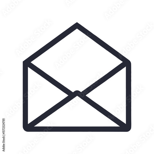 Mail envelope icon with a web communication symbol for business contact simple flat black silhouette of closed envelop vector icon illustration on white background minimalist