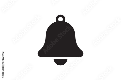 Notification Bell Symbol icon silhouette vector with white background