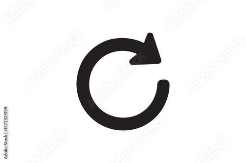 Refresh Arrow icon silhouette vector with white background