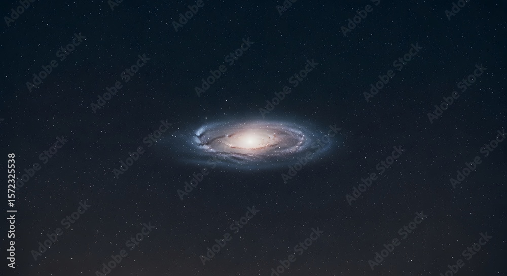 Fototapeta premium Vibrant Galaxy Shining Against Starry Night Sky Background