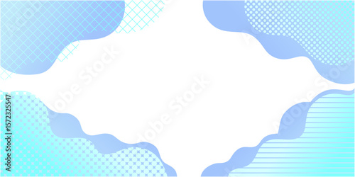 抽象柄の青色と水色のグラデーション背景イラスト