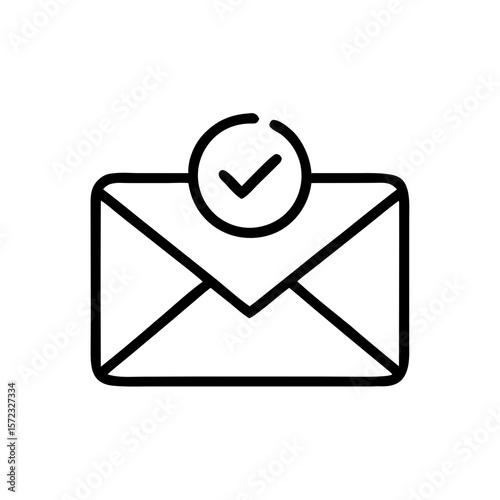 Email confirmation icon in minimalist style with simple design  