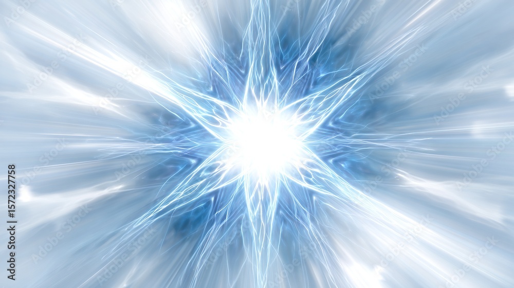 Naklejka premium Dynamic Abstract Light Explosion on a Technological Background, Ideal for Science and Design Posters.