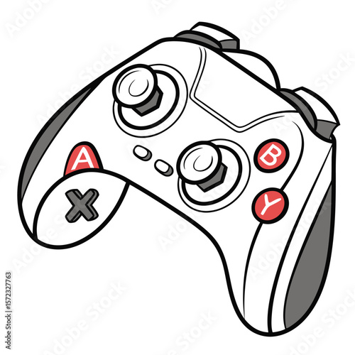 Next-Generation Gaming Controller: A sleek, detailed illustration of a modern gaming controller, designed for intuitive control and immersive gameplay.