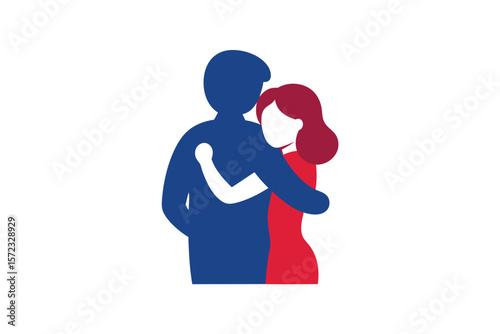 Embracing connection keep the bond loving hug moment vector art illustration