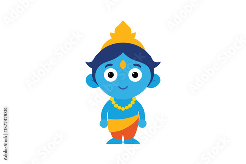 Janmashtami celebration with child Krishna festive joy vector art illustration