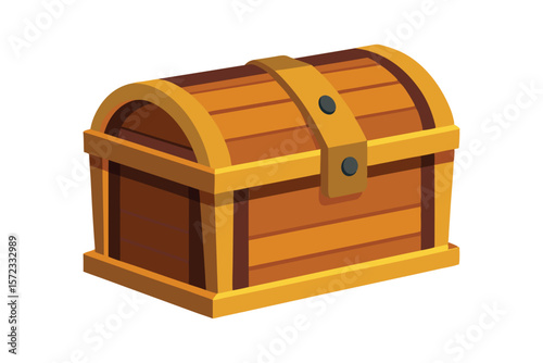 3d treasure chest isolated on white background