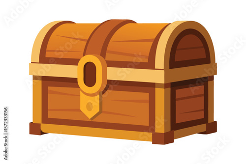 3d treasure chest isolated on white background
