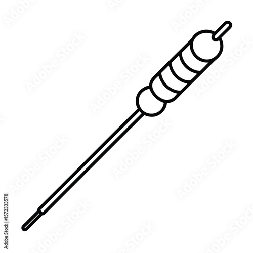 Simple vector of a barbecue skewer on white background