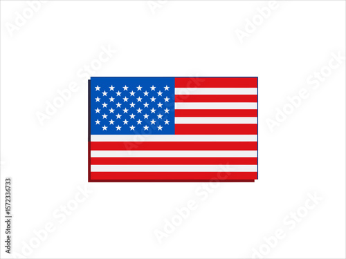 Hand drawn style americal flag illustration