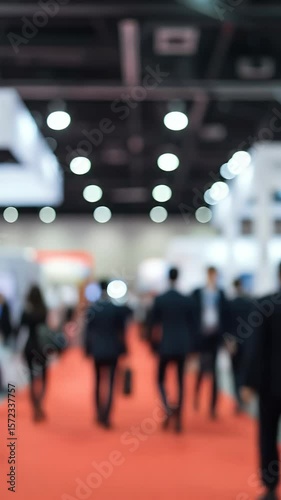 Blurred Business People Event Conference Trade Show Fair Background