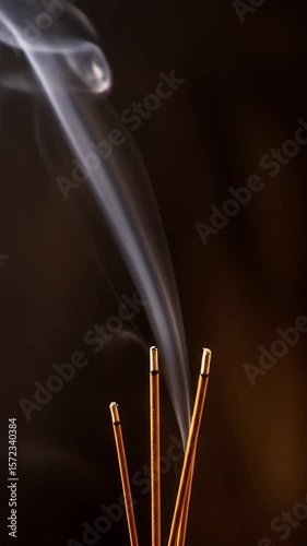 Realistic Fragrant Smoke Aroma Incense Sticks Meditation on Black