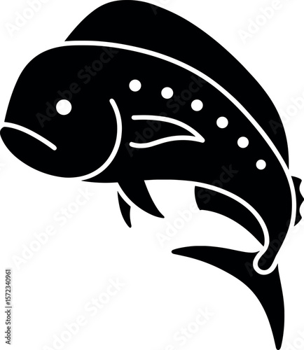 Mahi-mahi vector silhouette design