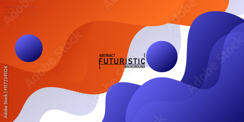 Abstract blue and orange wave banner background with a simple background pattern. Colorful wave pattern on a white background. Vector eps10