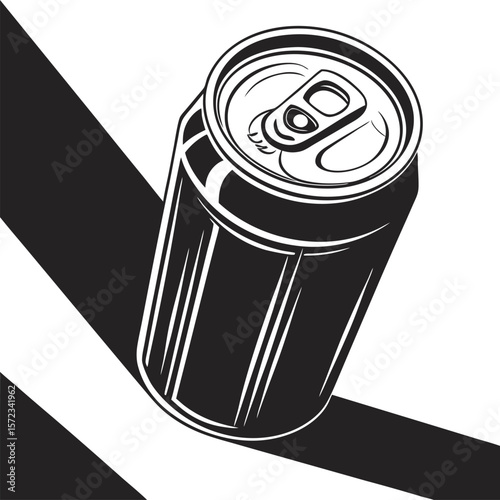 Vector art of a refreshing aluminum soda can is ready to be opened and enjoyed with friends