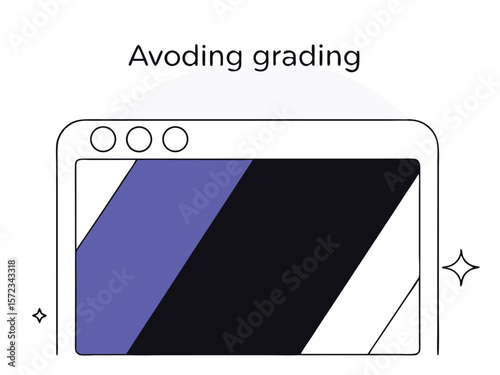 Abstract illustration representing the concept of avoiding grading on transparent background