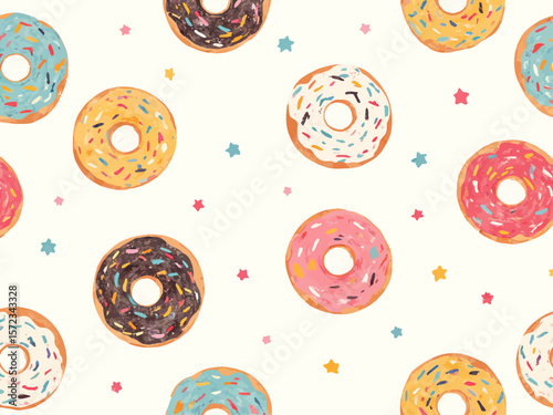 Donut glaze seamless pattern Simple Sprinkle Pattern