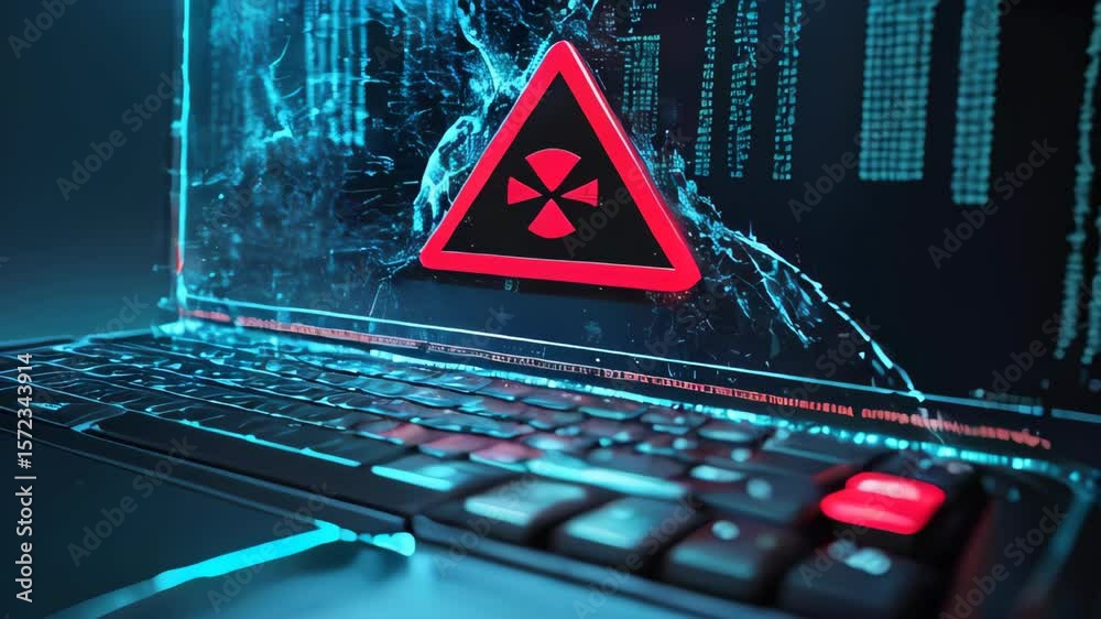 video of System compromised — warning: potential cyber virus attack detected. Immediate action required to prevent data breach, system failure, or unauthorized access 