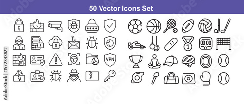 Vector Icons Set: Agriculture, Gardening, and Fitness