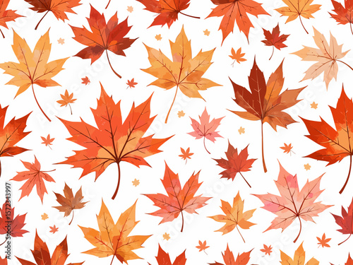  Seamless pattern with maple leafs for Canadian themes, nature inspired designs