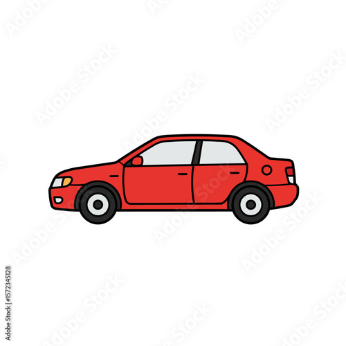 Simple Red Car Illustration